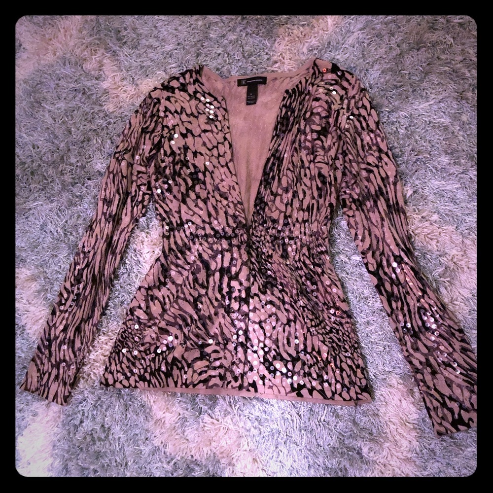 INC sequined v neck sweater